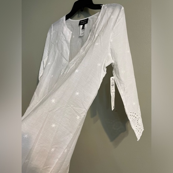 MiracleSuit X Talbots Womens 100% Cotton Crochet White Swim Cover Up Dress XS - Picture 10 of 13